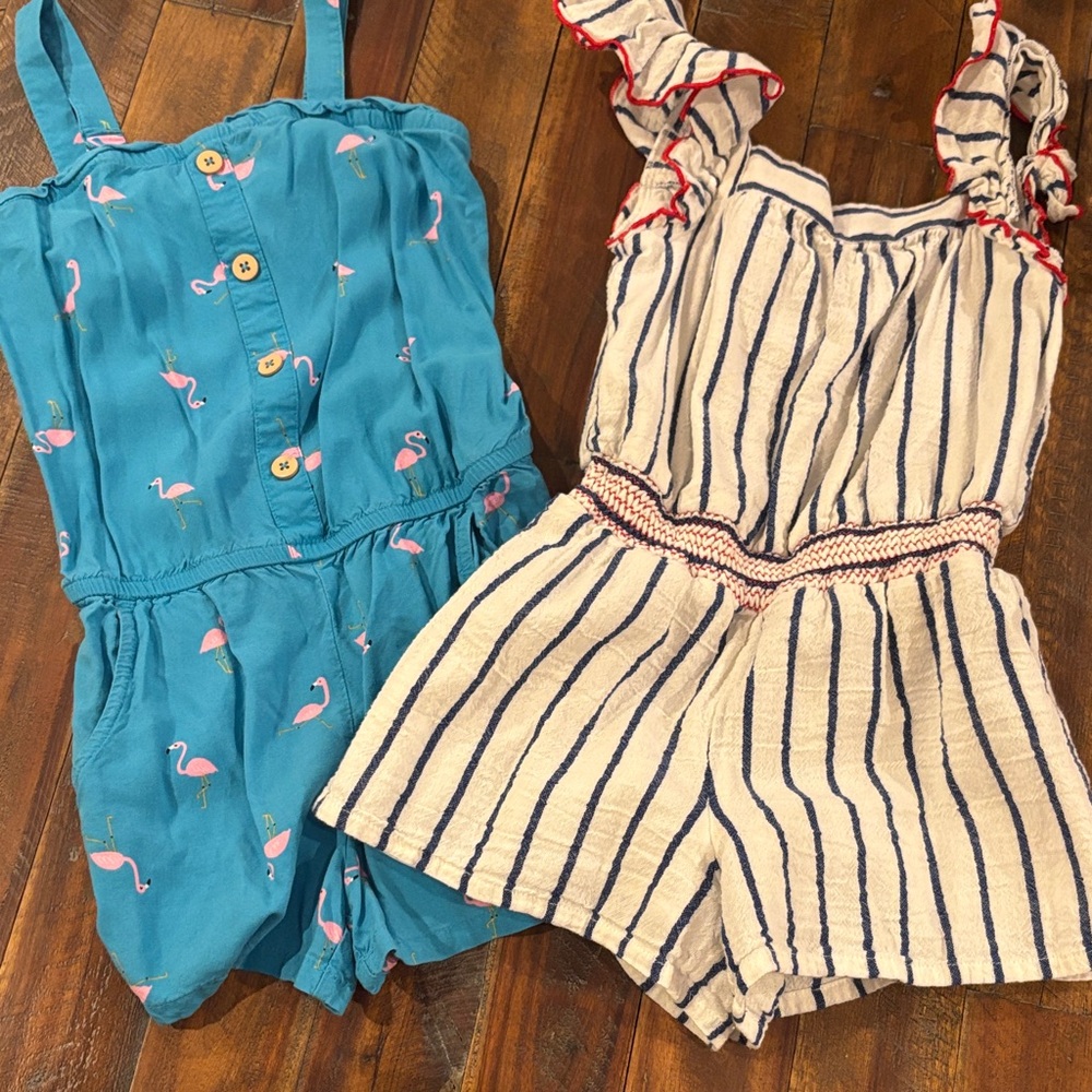 Cat & Jack Flamingo and Striped Kids Romper Set